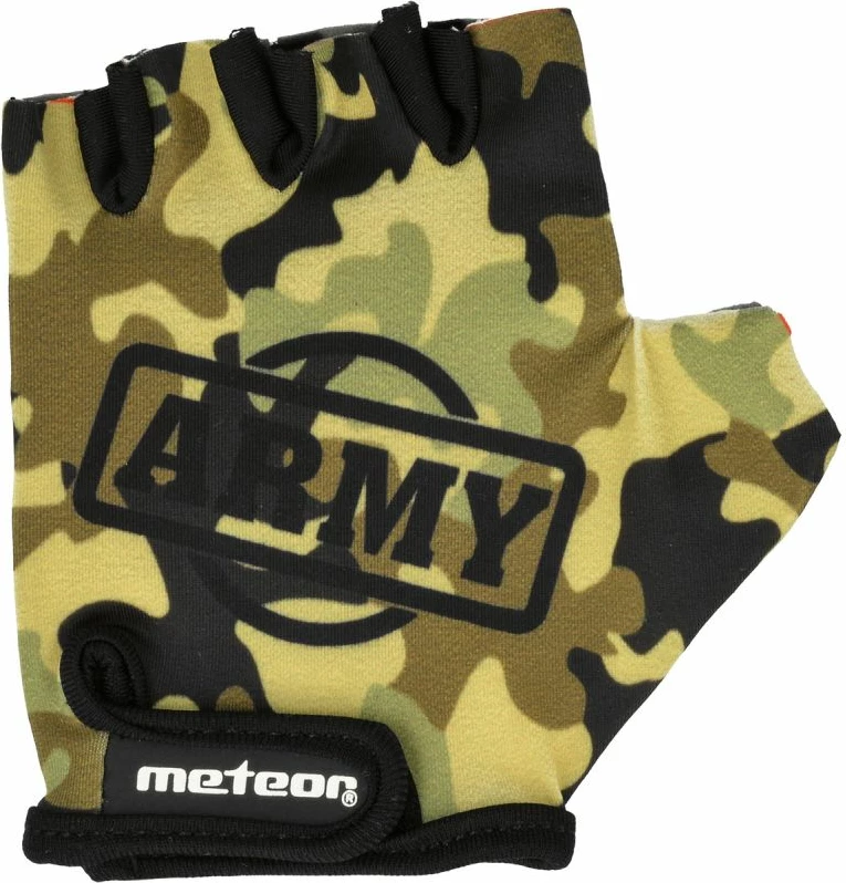 Otroške brezprstne kolesarske rokavice Meteor, večbarvne