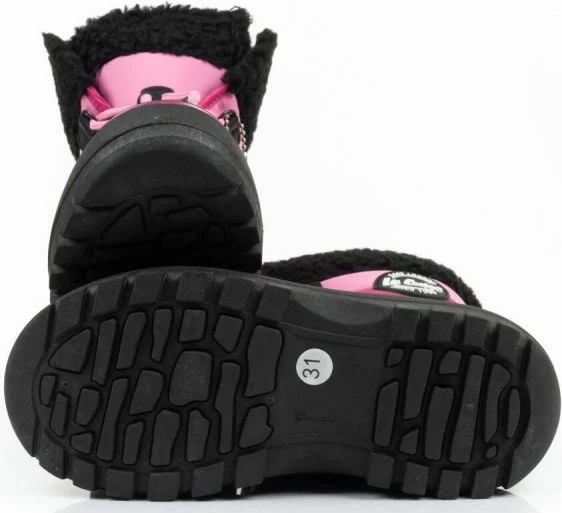 Čizme za sneg za otroke Lee Cooper, črne in rožnate