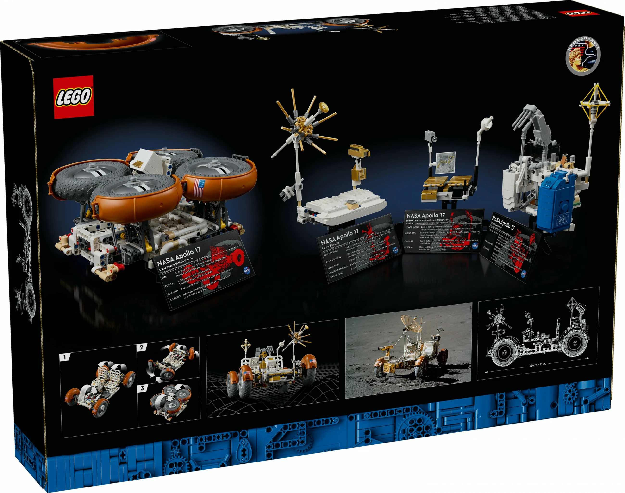 Model lune LEGO Technic NASA Apollo Lunar Roving Vehicle 42182, večbarven
