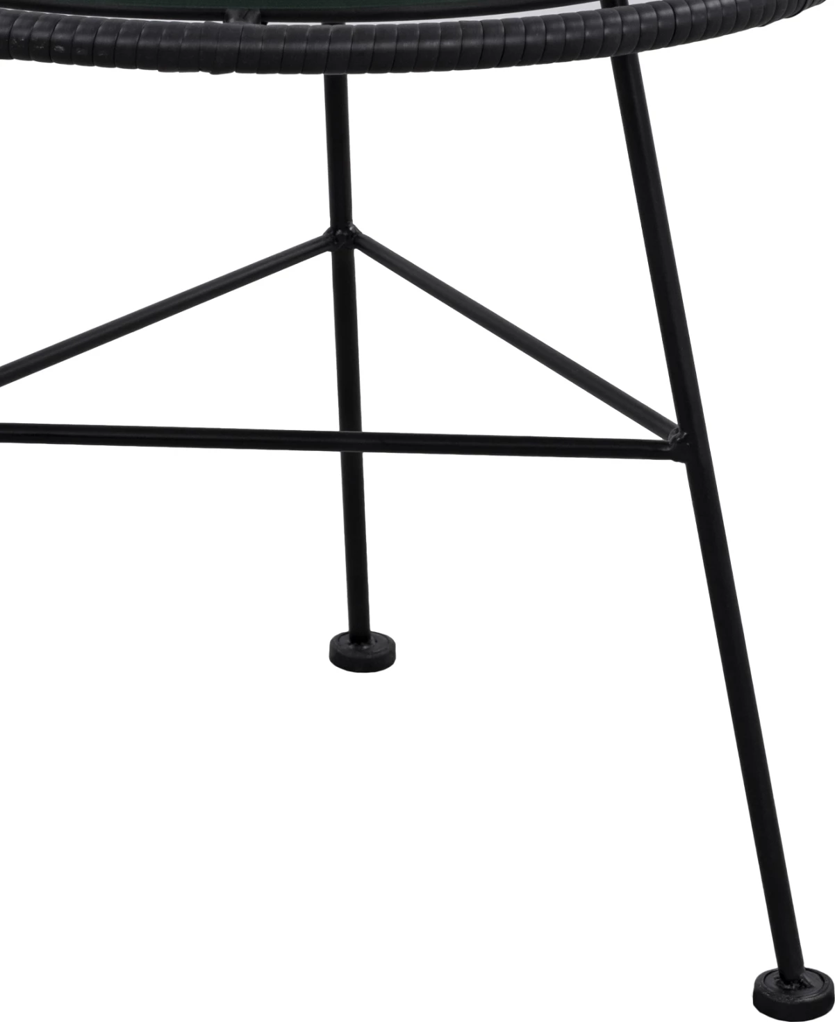 Kovinska miza Allegra s pletenim materialom v črni barvi in steklom FH5459.02 '45x46cm
