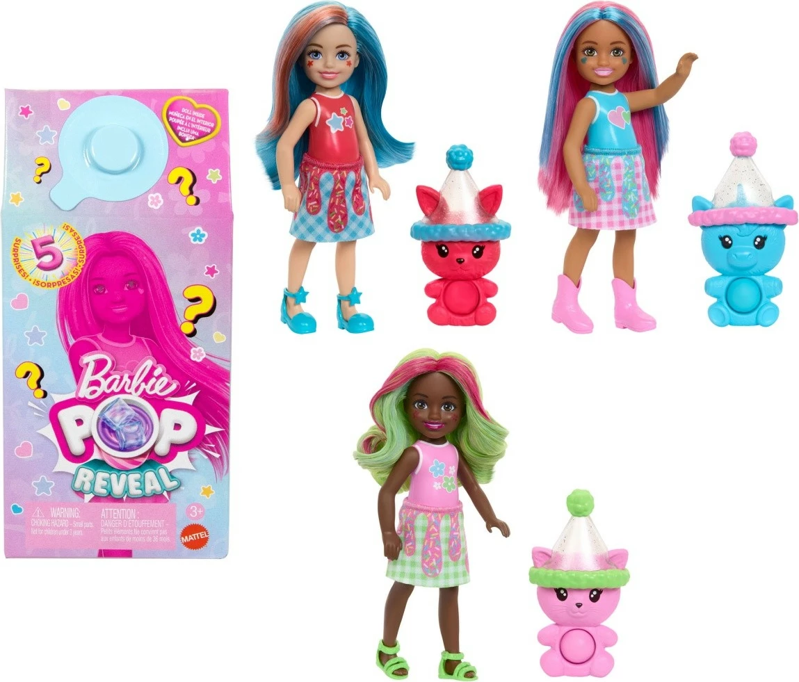 Lutka Pop Reveal Chelsea z dodatki, Barbie, Mattel JCN89, za deklice, večbarvna