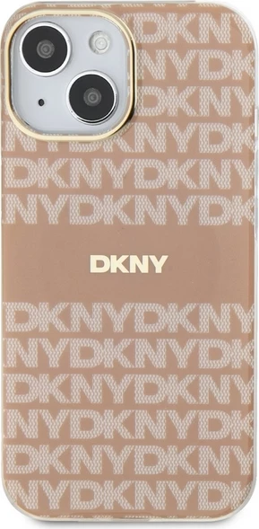 Zaščitni ovitek DKNY IML Mono & Stripe MagSafe za iPhone 15 Plus / 14 Plus, roza