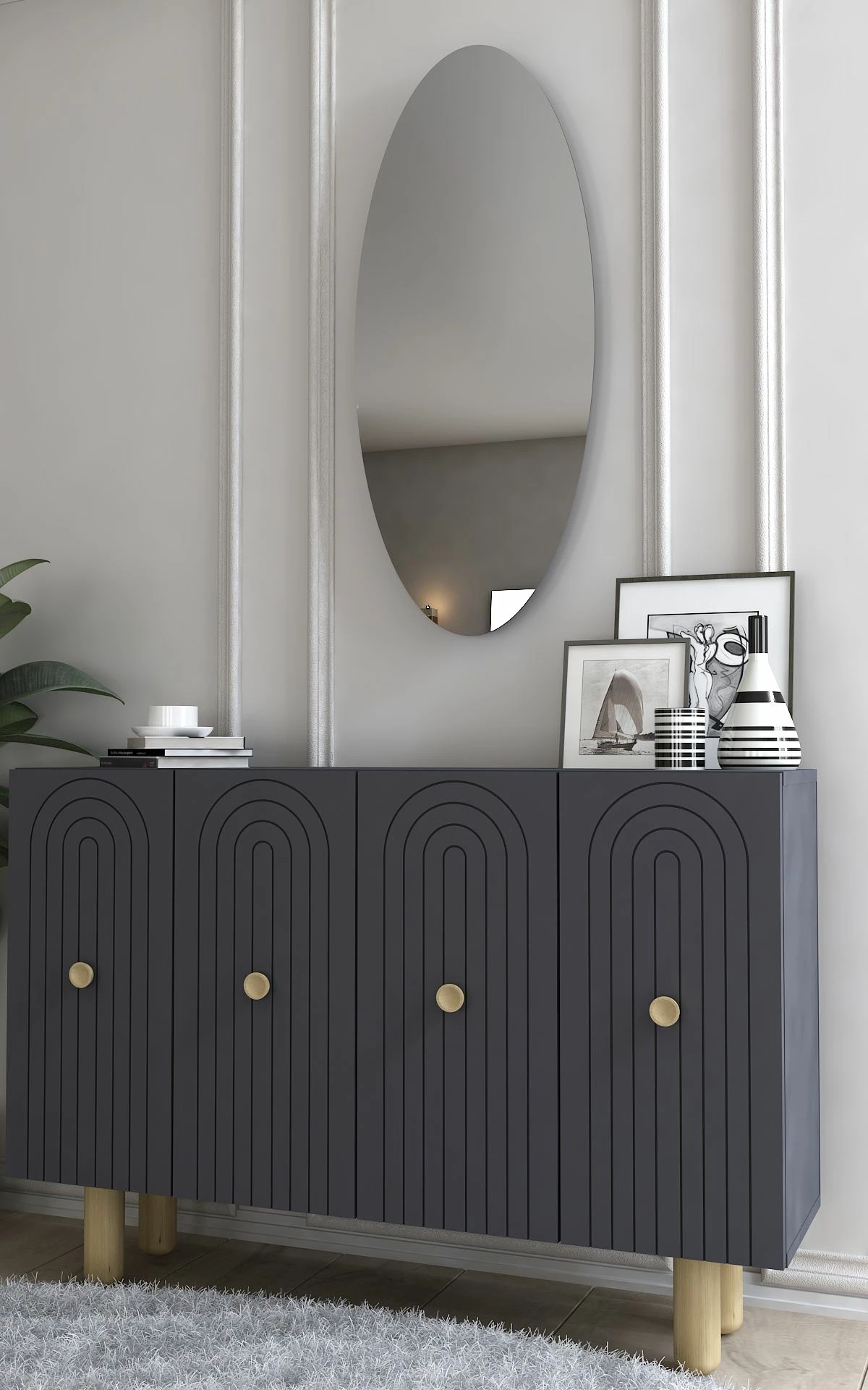 Moderna konzola, antracit, Skye Decor KM120