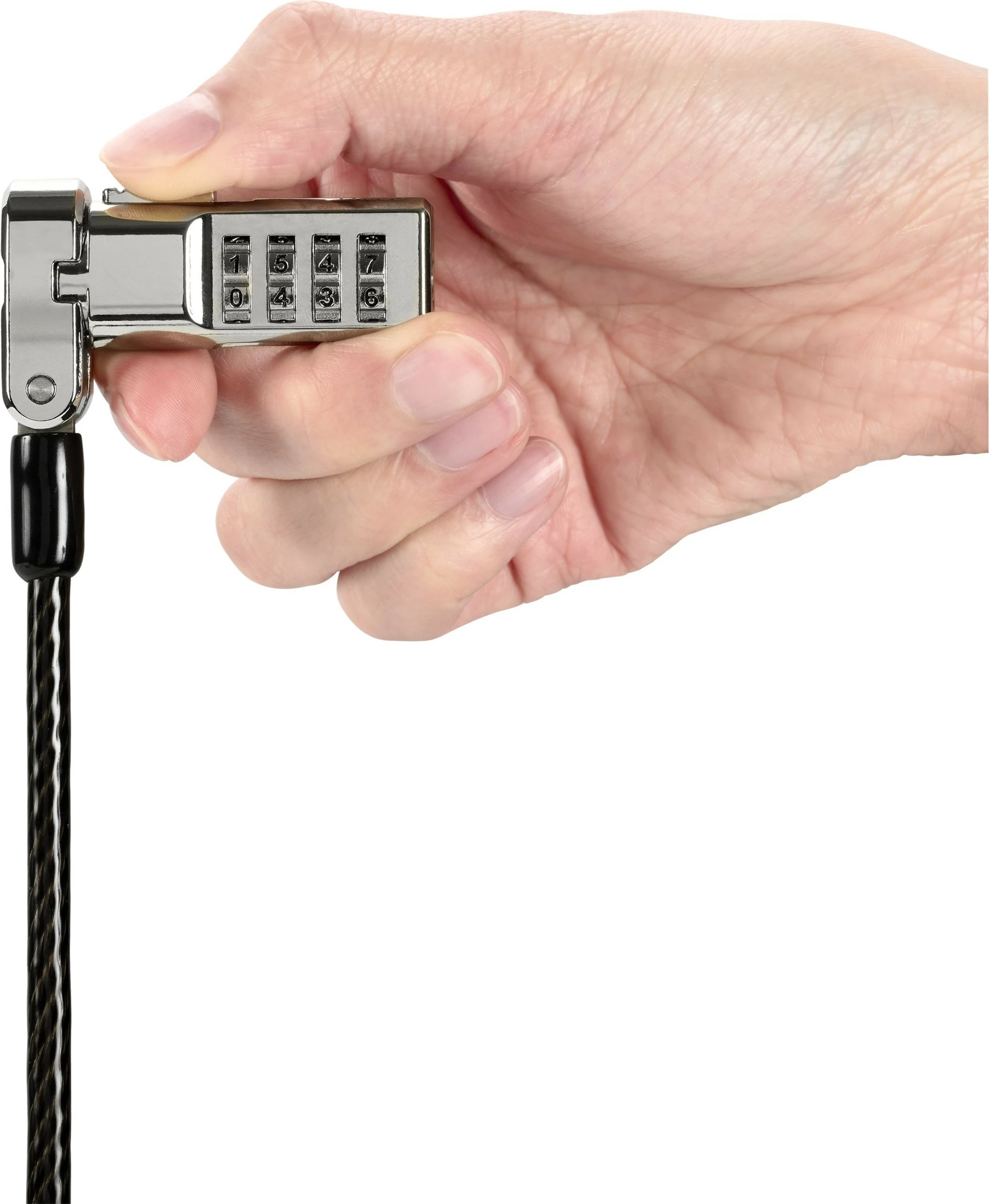 Kombinacijska ključavnica Kensington Universal 3-v-1, 1,8 m, ogljikovo jeklo, črna