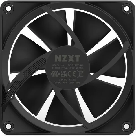 Ventilator za računalniško ohišje NZXT F120 RGB, 120 mm, črn