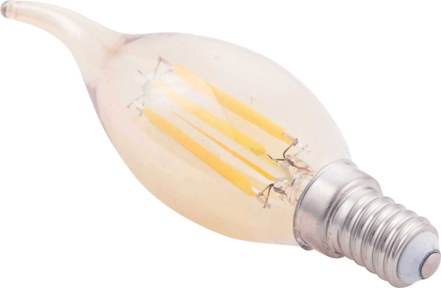 Žarnica v stilu plamena LED filament 6W E14 3000K zlata zatemnljiva