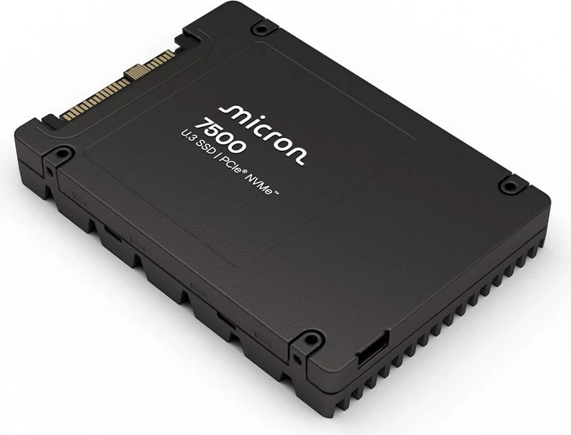 SSD z visokim zmogljivostjo Micron 7500 PRO, 15,4 TB, U.3, PCIe 4.0, za strežnik/workstation, črn