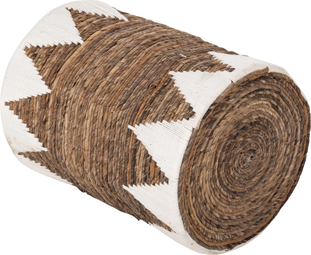 Okrogli košari brez pokrova 3 kosi FH4307 iz rogoza v naravni-beli barvi Φ42x56Hcm