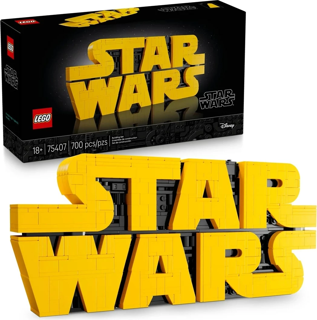 Model logotipa Star Wars, LEGO set 75407, 700 kosov, za odrasle, rumeno/črn