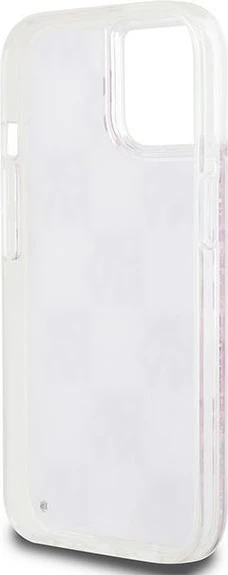 Ovitek za telefon z tekočimi bleščicami, DKNY Liquid Glitter Multilogo, za iPhone 15/14/13, roza