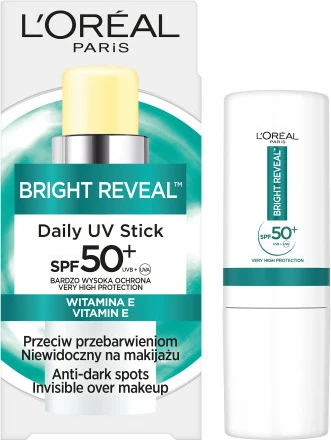 Zaščitni stik proti soncu za ženske Bright Reveal Daily UV Stick SPF50+, L'Oreal Paris, 9 ml