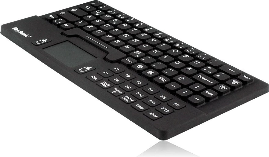 Mini mehanska tipkovnica KeySonic KSK-5031IN, QWERTZ, s touchpadom, USB, črna