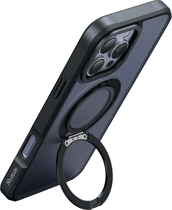 Ovitek za telefon z MagSafe in držalom za iPhone 16 Pro, Mcdodo PC-4932, črn