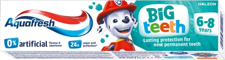 Otroška zobna pasta Aquafresh Big Teeth Paw Patrol, 50 ml
