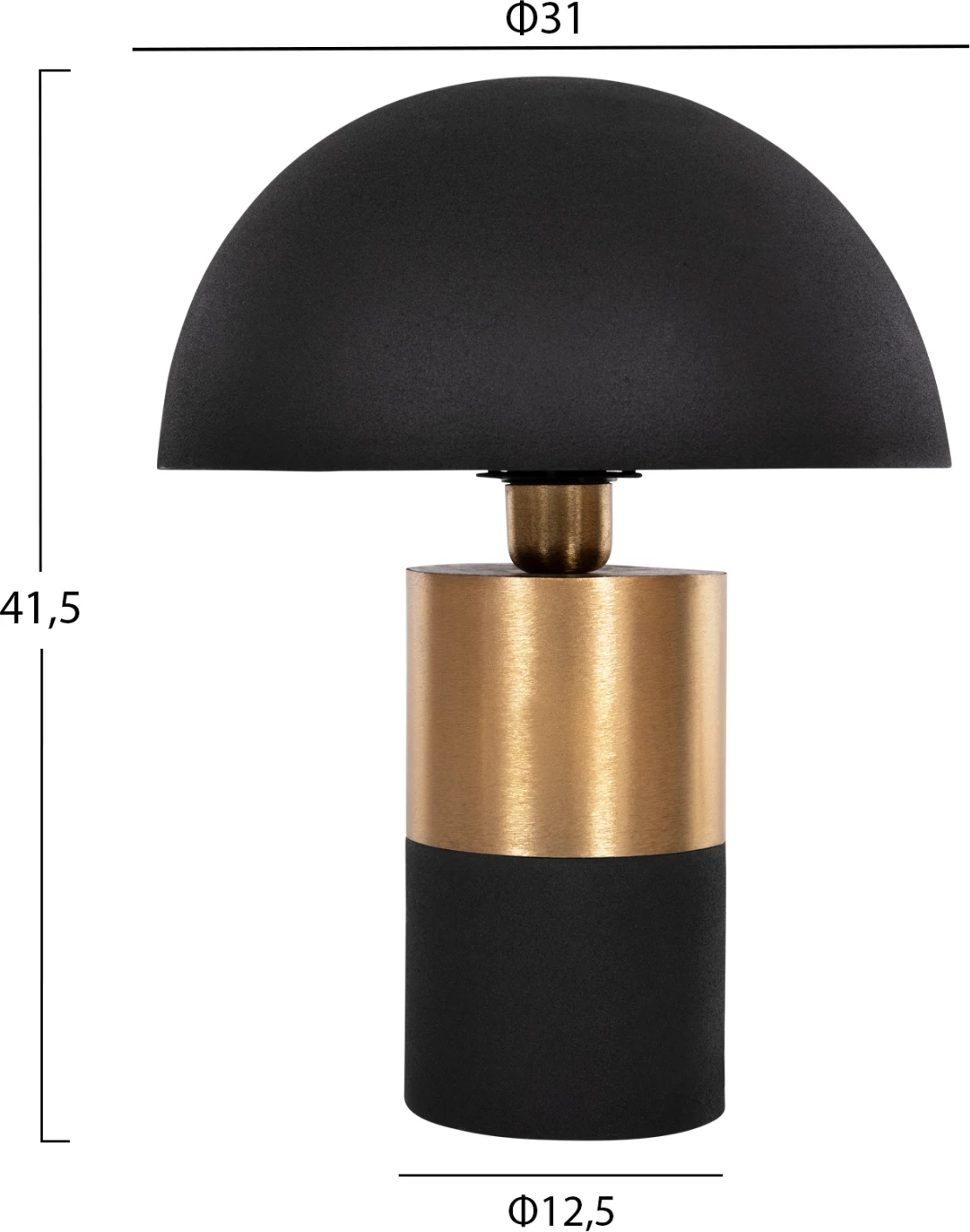 Namizna svetilka PUNE FH4253.04 kovinska v črno-zlati barvi Φ31x41.5Hcm