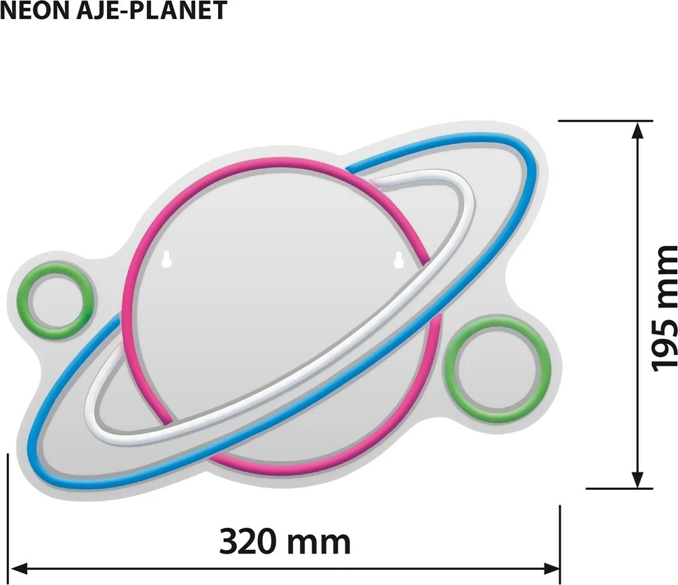 Dekorativna LED luč v obliki planeta Activejet AJE-NEON PLANET, večbarvna