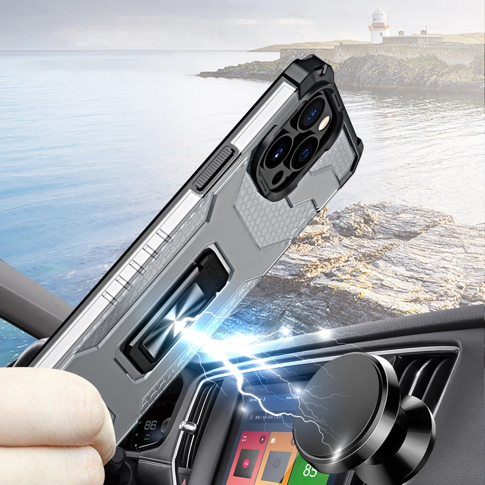 Ovitek za telefon Crystal Ring Case Hurtel za iPhone 13 Pro Max, z stojalom, zelen
