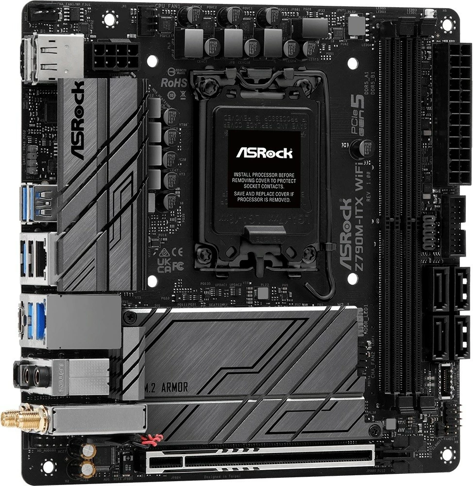 Matična plošča ASRock Z790M-ITX WIFI, LGA1700, DDR5, mini ITX, črna