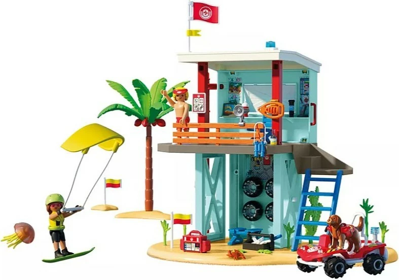 Kula za reševanje in plažni buggy Playmobil My Life 71903, 125 kosov