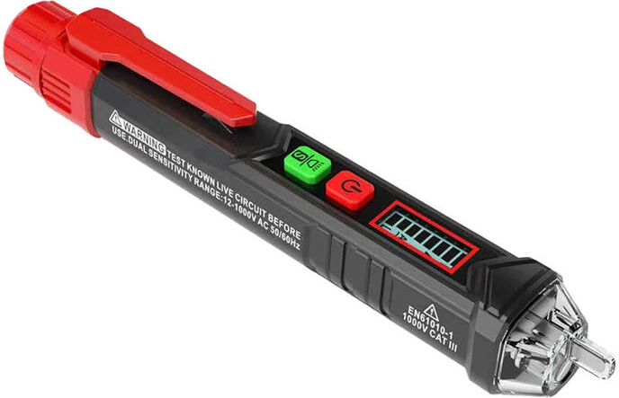 Detektor napetosti in faze Habotest HT100P, brezstični, z LCD-zaslonom in LED-svetilko