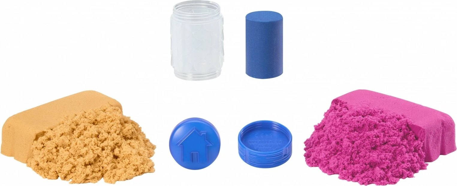 Komplet kinetičnega peska, Wonder Factory Never Dry Sand Mega Bag MGA 544913-EUC/553281, 2 lbs, 3+, oranžna/rdeča