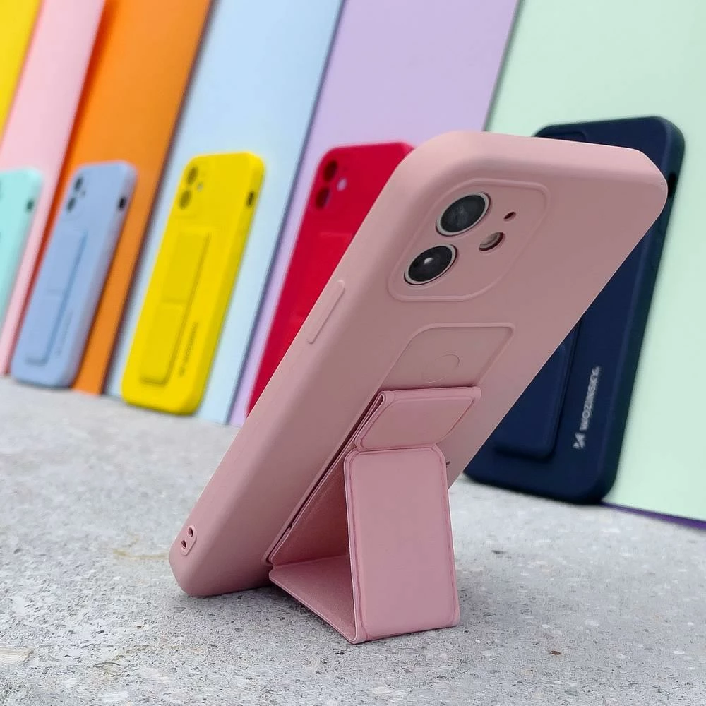 Ovitek z oporo za Xiaomi Redmi 10, Wozinsky Kickstand Case, silikon, rdeč