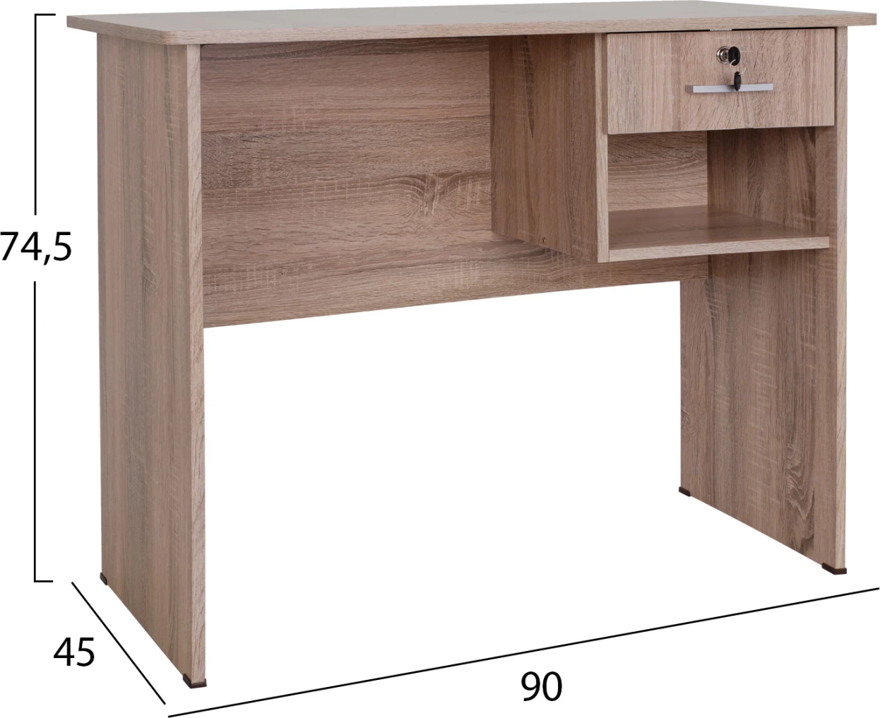 Pisarniško pohištvo iz melamina s predalom FH2283.02 v barvi sonama 90x45x74,5