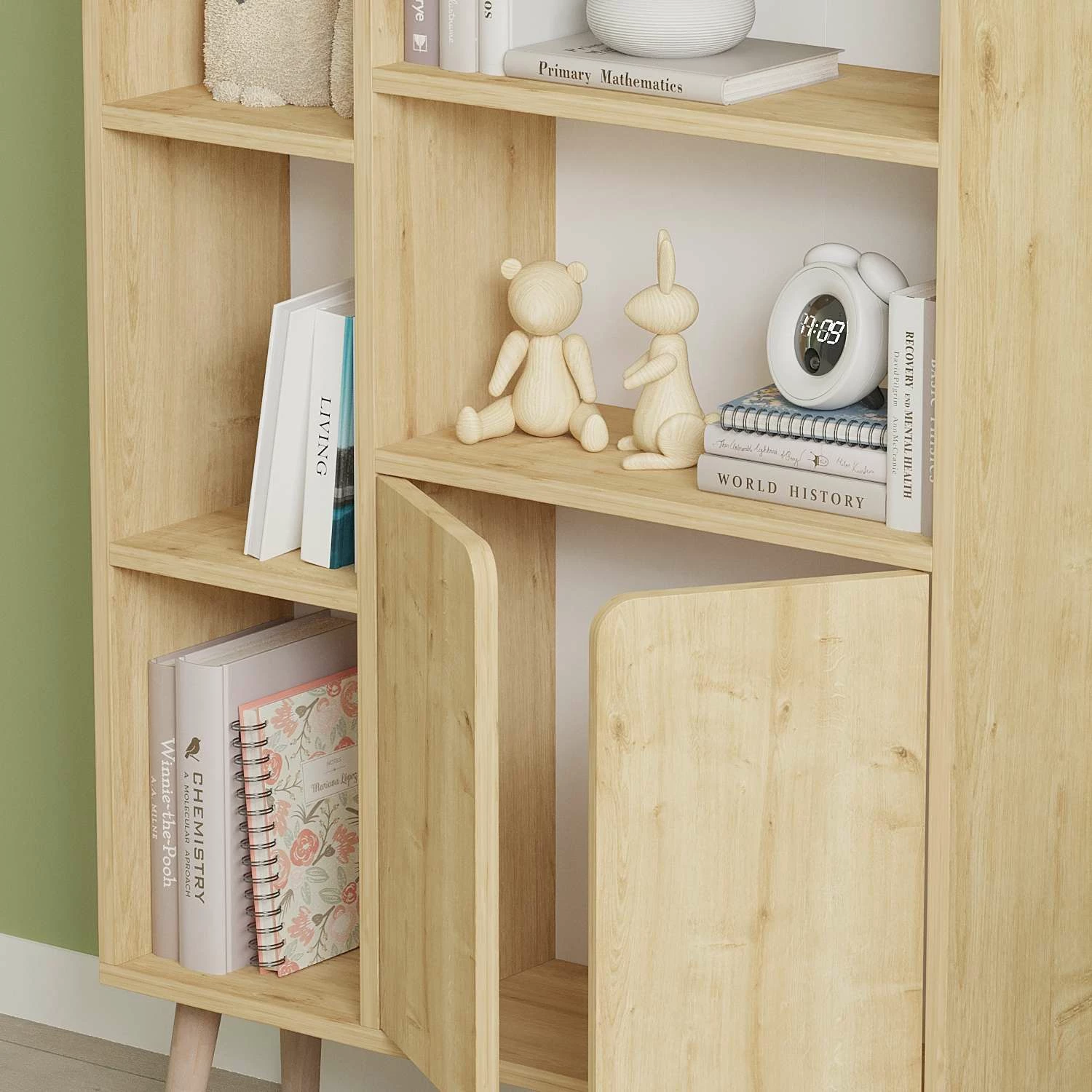 Raft za knjige, barva gabrovina safir, Skye Decor