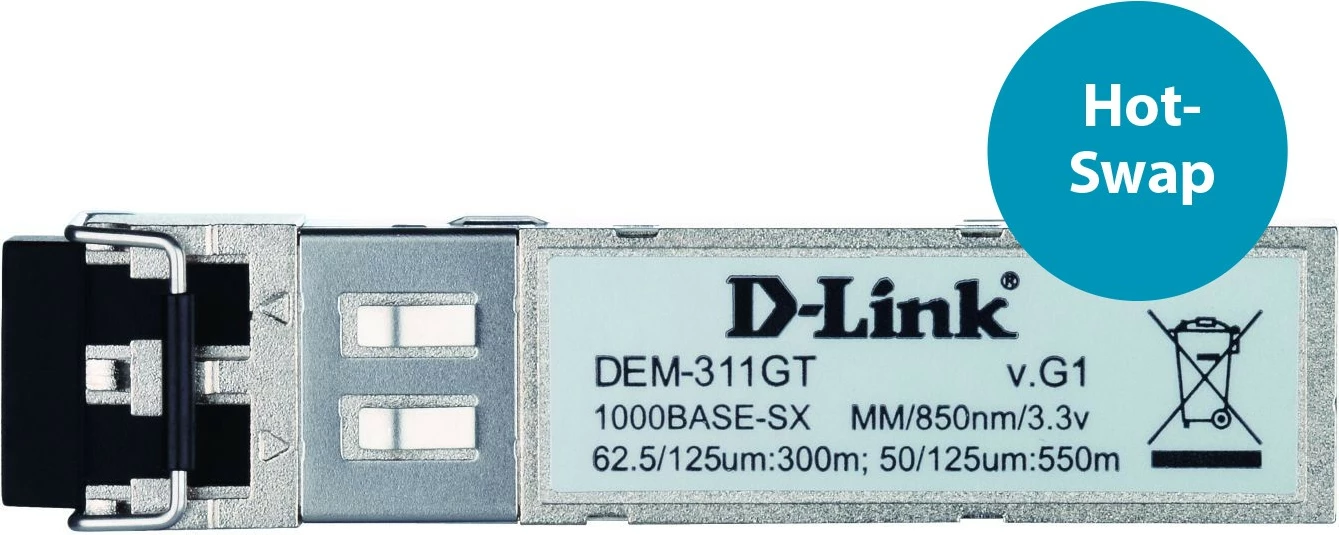 Transceiver modul SFP D-Link DEM-311GT, 1000 Mbit/s, LC, kovinski