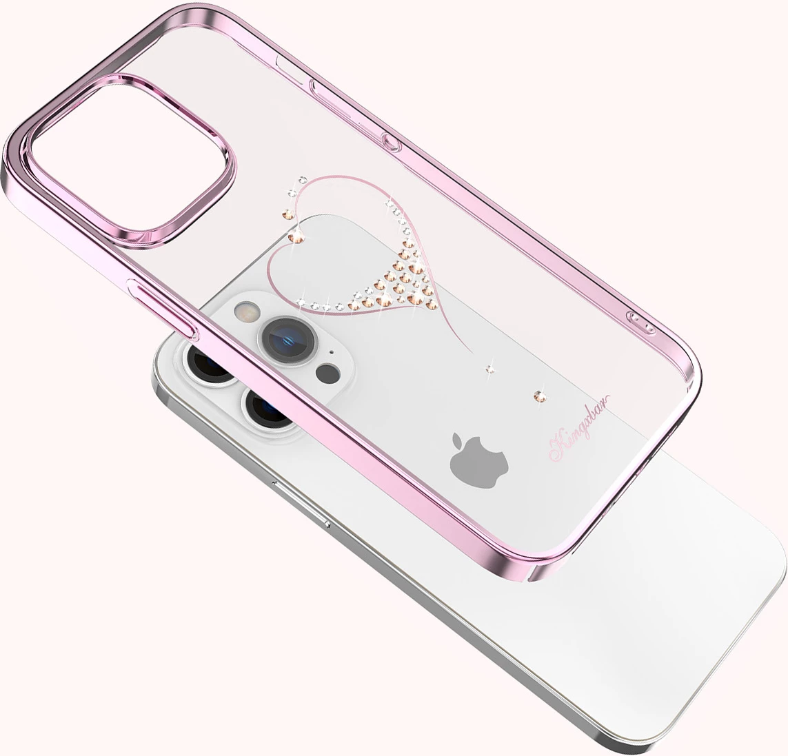 Ovitek z Swarovski kristali, rožnat — Kingxbar Wish Series za iPhone 14 Pro