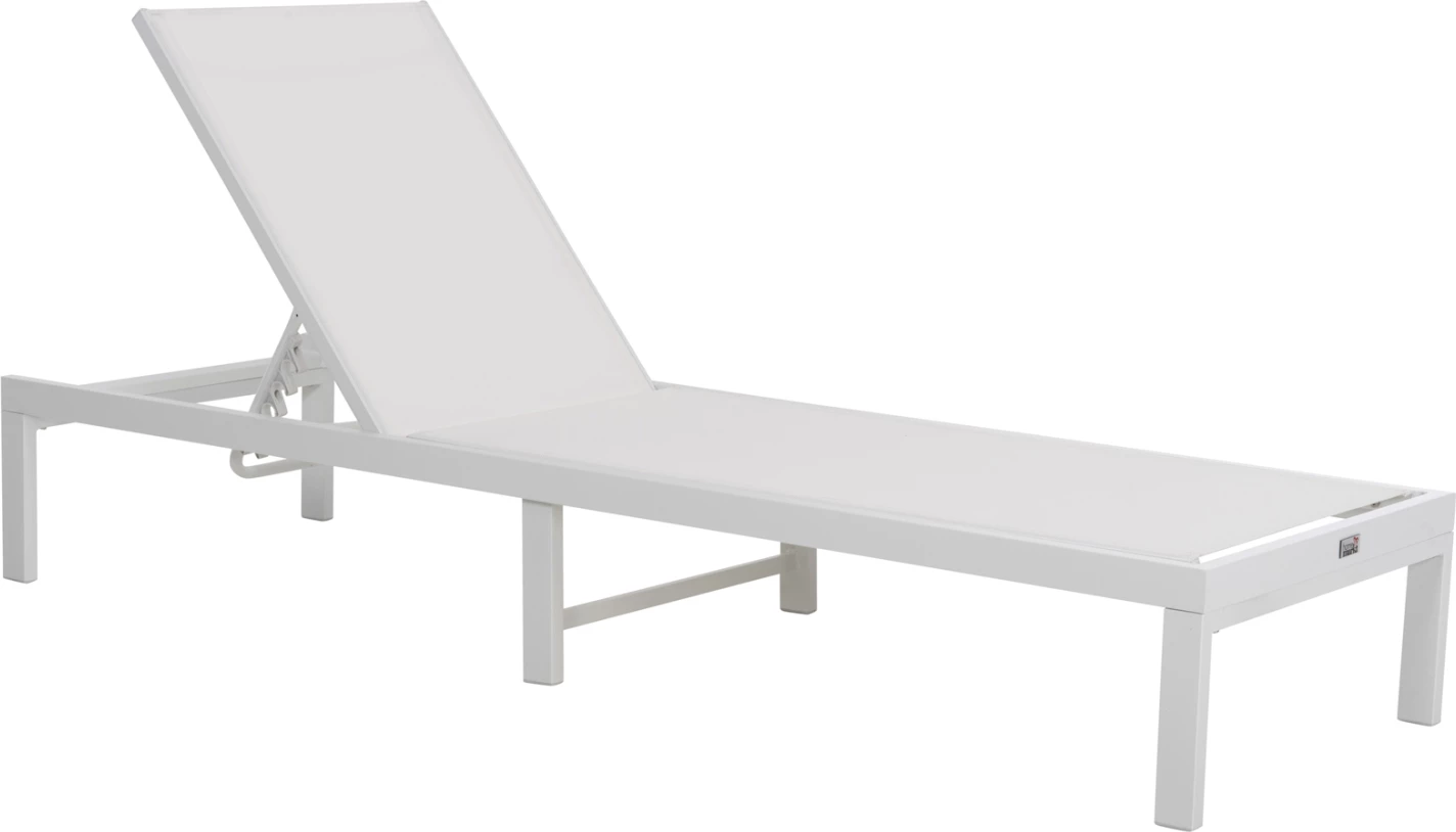 Aluminijasti ležalnik THATCHER FH5983.01 bel okvir in tekstilen 196,5x64,5x92Hcm