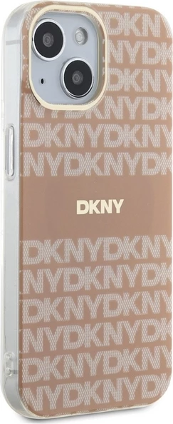 Zaščitni ovitek DKNY IML Mono & Stripe MagSafe za iPhone 15 Plus / 14 Plus, roza