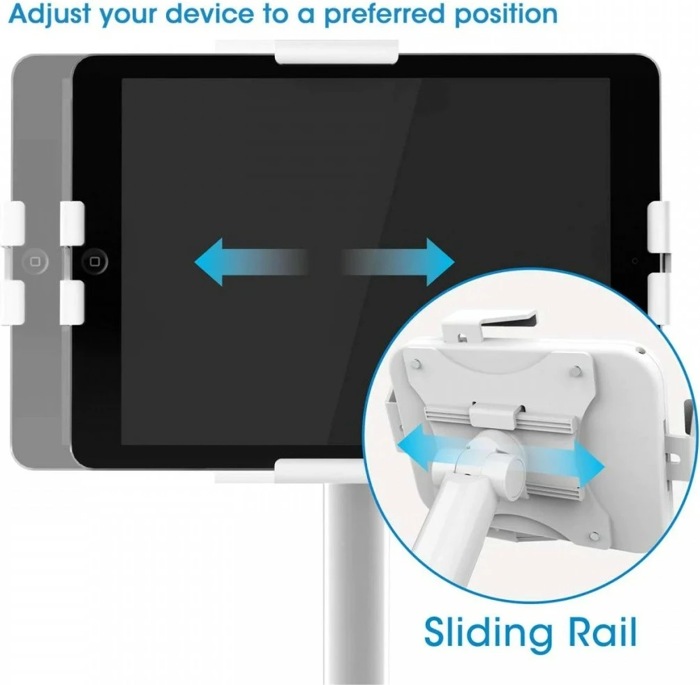 Stojalo za tla za tablico 7,9–11" Techly 406345, belo, z varnostnim ključem