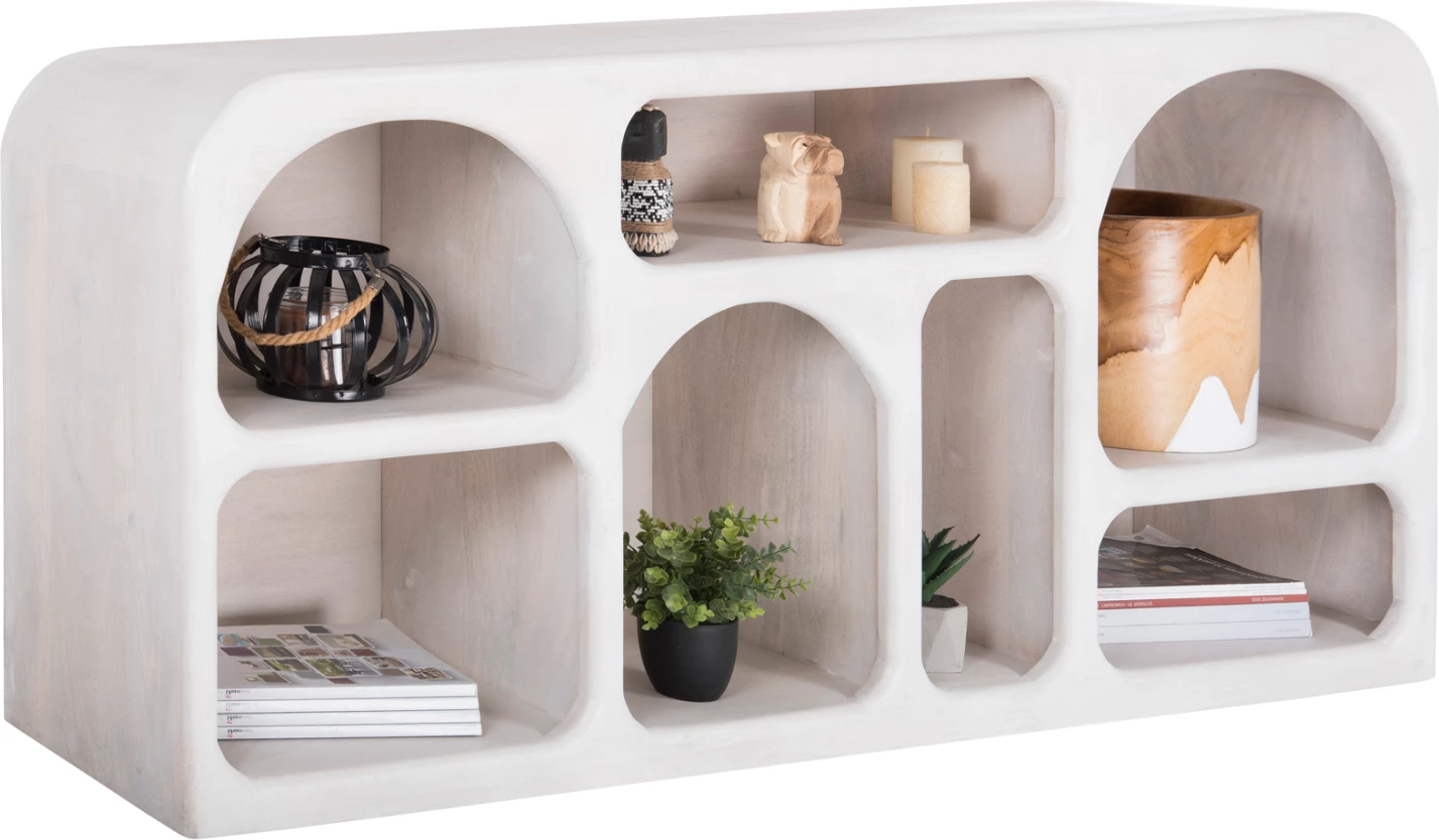 Buffet HANDYR FH9705 iz masivnega lesa manga v beli barvi 165x35x75H cm