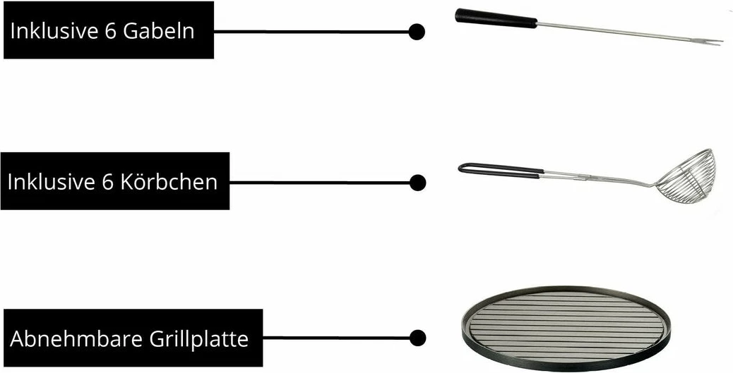 Set za fondue, 6 oseb, 2 L, črn, UNOLD 48746