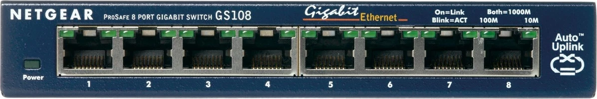 Gigabit Ethernet stikalo NETGEAR GS108GE, modro