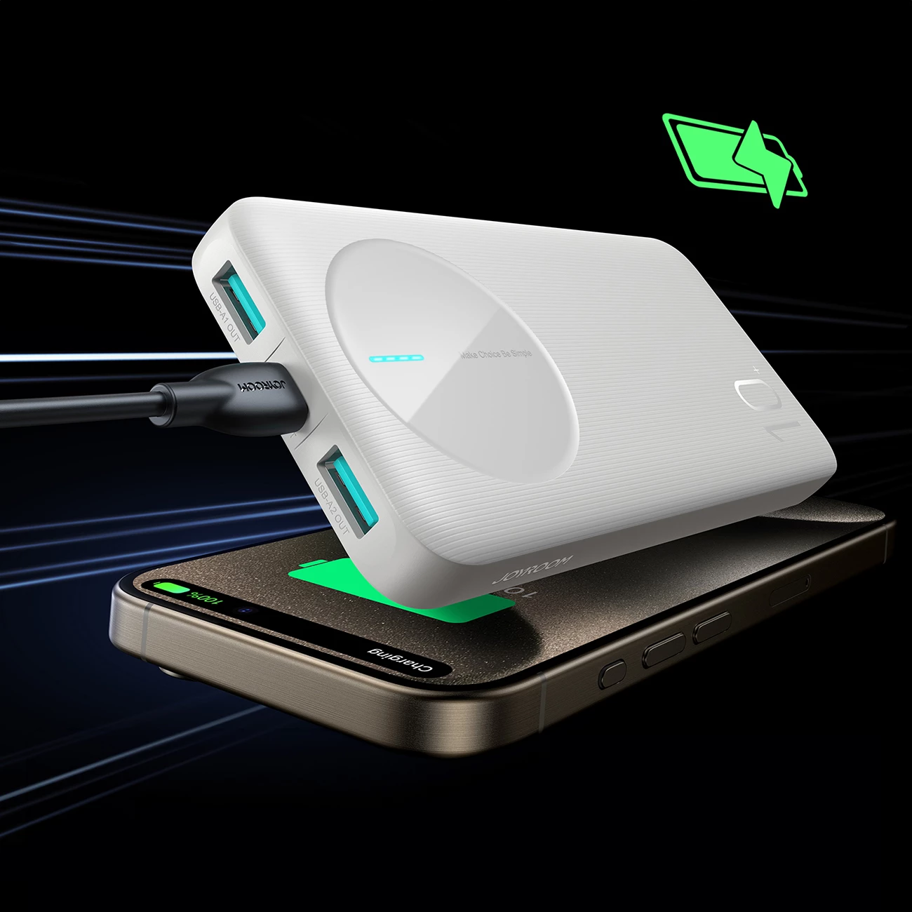 Prenosni polnilec Joyroom JR-PBF12, 10.000 mAh, 3 izhodi, bel