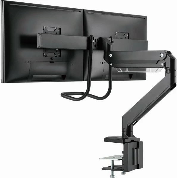 Nosilec za mizo za 2 monitorja do 32" in prenosnik do 17,3", črn Gembird MA-DA2-04