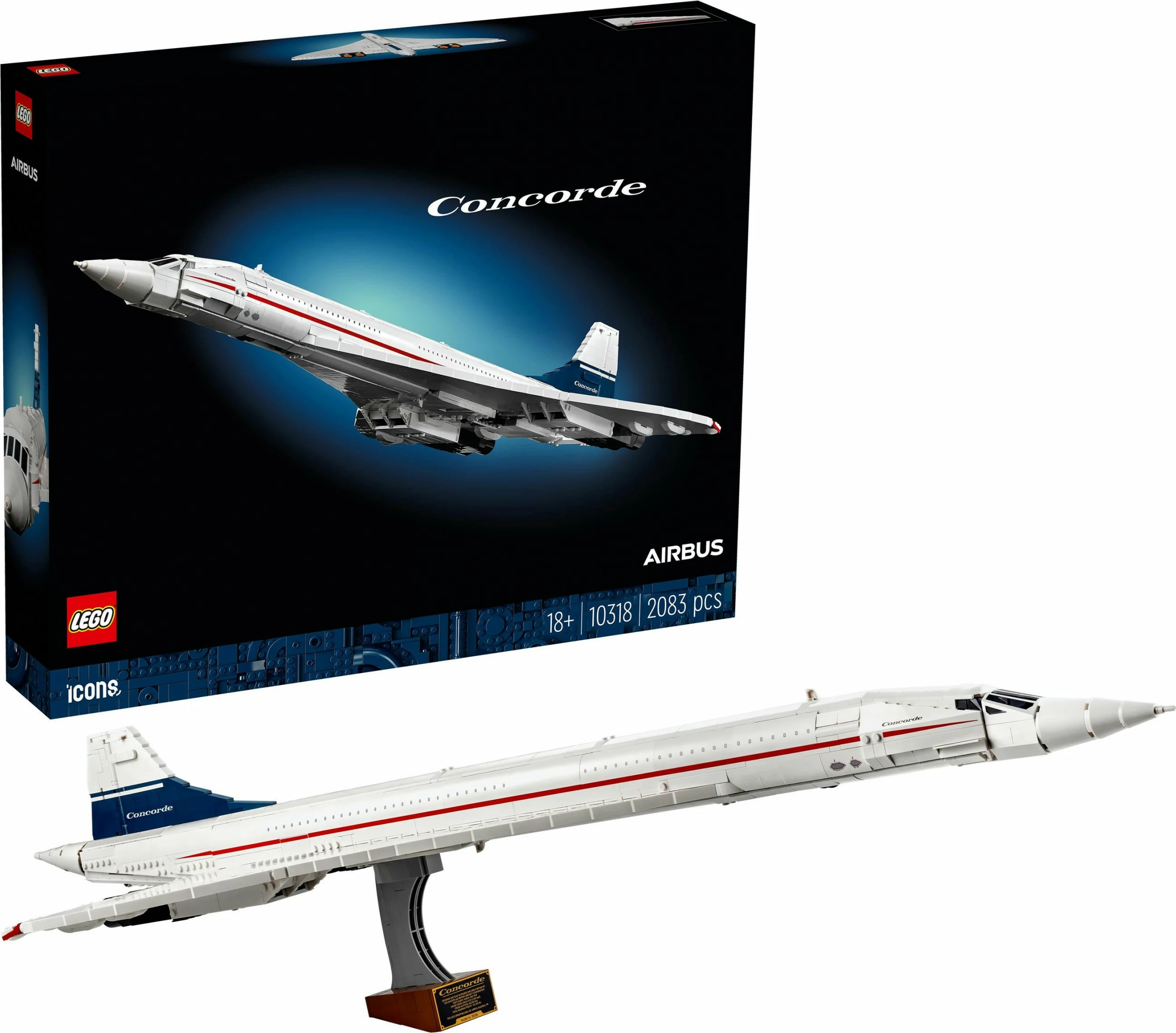 Gradbeni set Concorde LEGO ICONS, 2083 kosov, večbarven