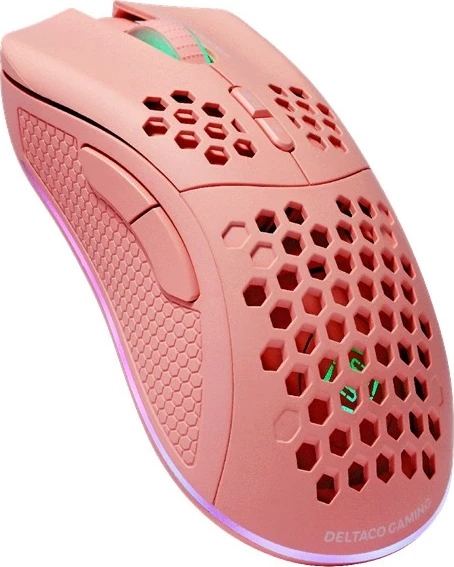 Brezžična RGB miška Deltaco Gaming, roza