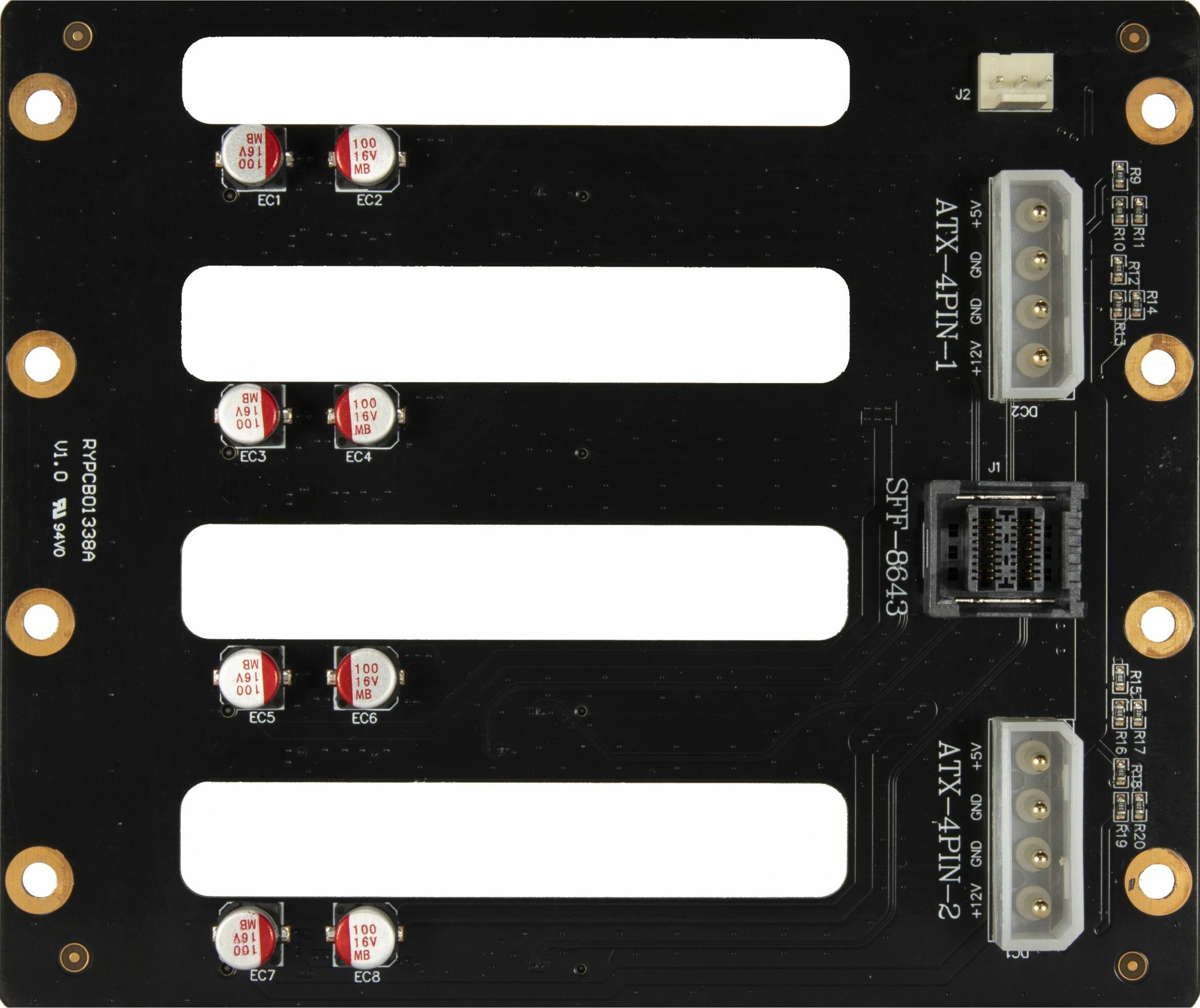 Ohišje za trde diske Inter-Tech NAS-8, 8 mest, PCI Express, Hot-swap, črno