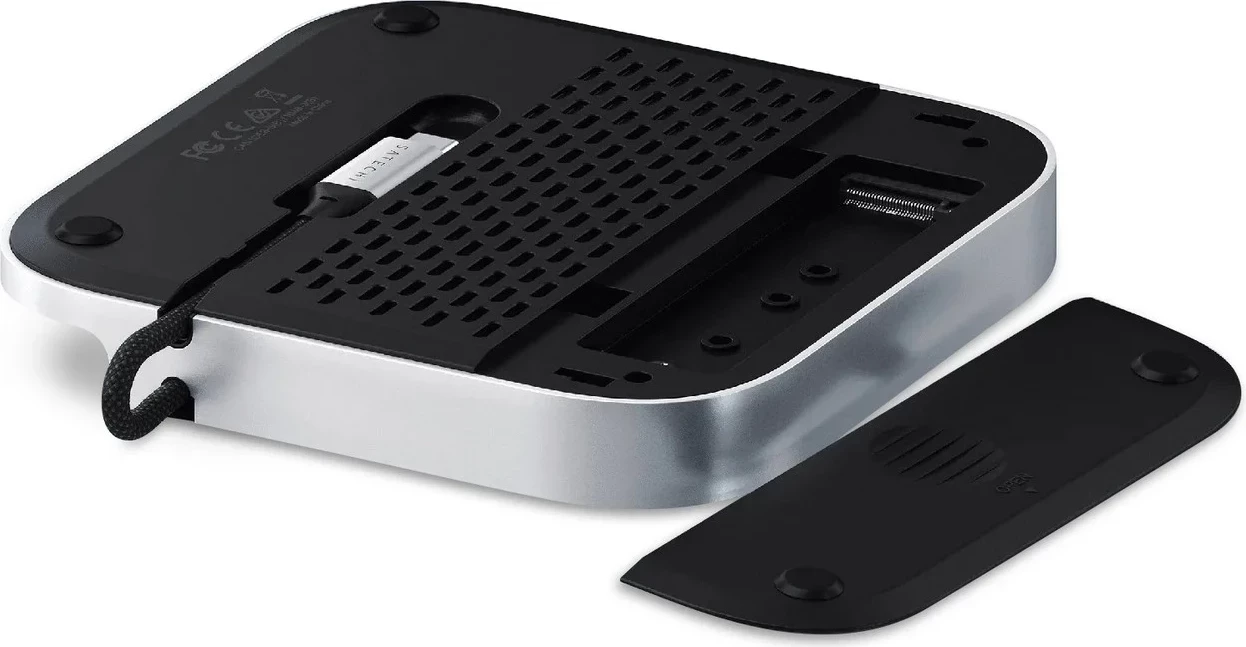 Stojalo in hub za Mac Mini M4/M4 Pro, reža za SSD M.2 NVMe, Satechi, srebrno
