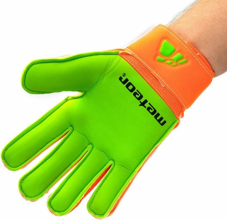 Rokavice za vratarja Meteor, moške in otroške, zelena in oranžna