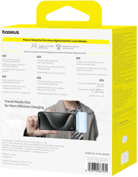 Powerbank Baseus OS-Baseus Compact IP 5000mAh 20W, modra