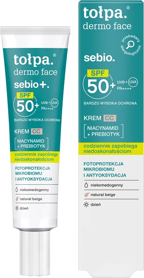 CC krema za žensko, Tołpa Dermo Face Sebio+ SPF50+, 40 ml