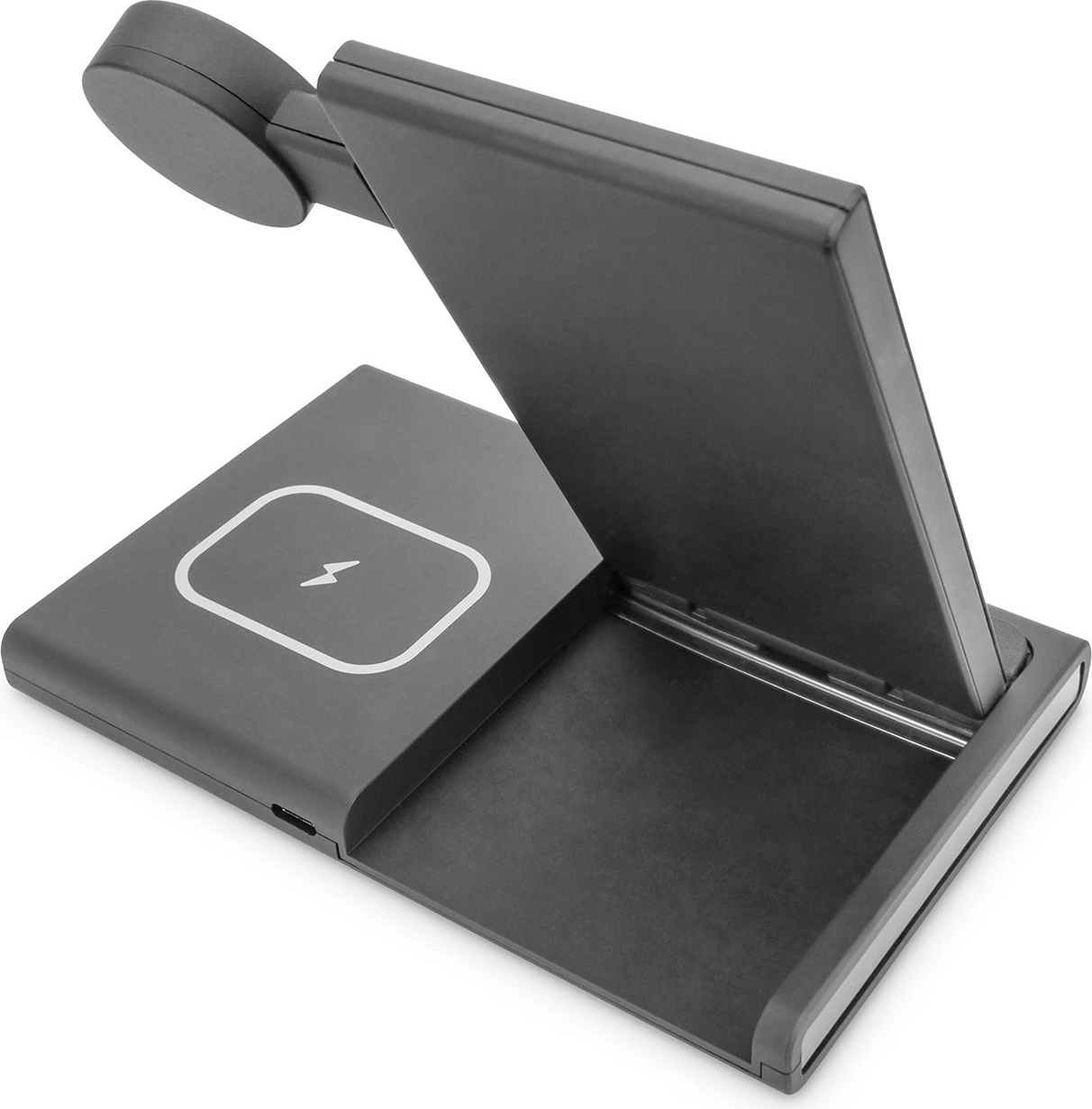 3-v-1 postaja za polnjenje Digitus za iPhone, Apple Watch, AirPods, siva