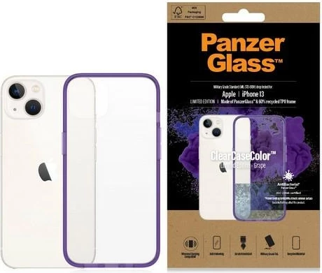 Ovitek ClearCase, prozorno vijoličen, za iPhone 13/14/15 — PanzerGlass