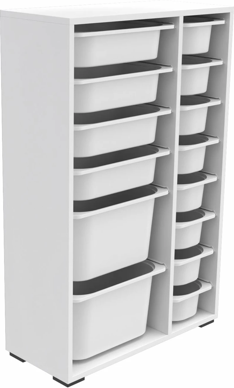 Večnamenska omara, bela, Rine 2D4K8U, 69,5x109x30 cm