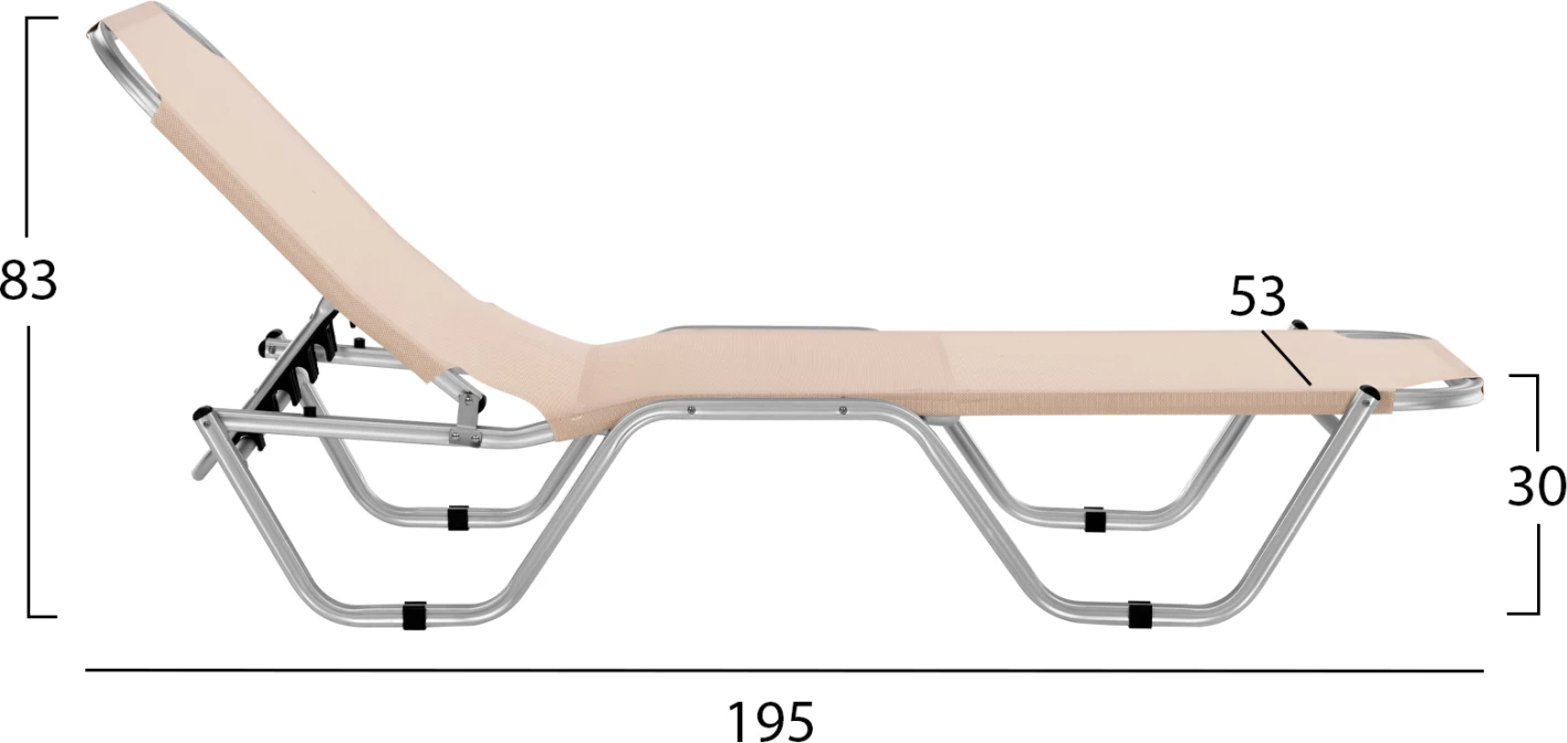 Profesionalno ležalnik iz aluminija FH5071.60 krem barve 60x195x30 cm