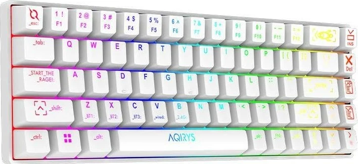 Mehanska tipkovnica RGB brezžična in z žico Aqirys Mira, bela